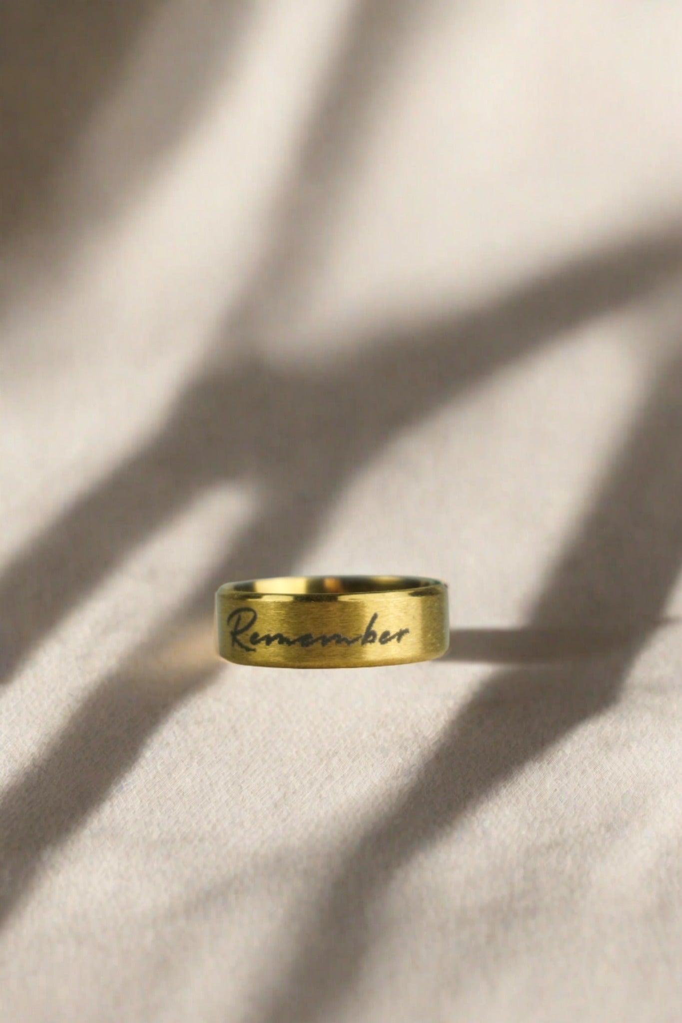 Honouring Loss - Stainless Steel Star or Name Ring - Remembryo