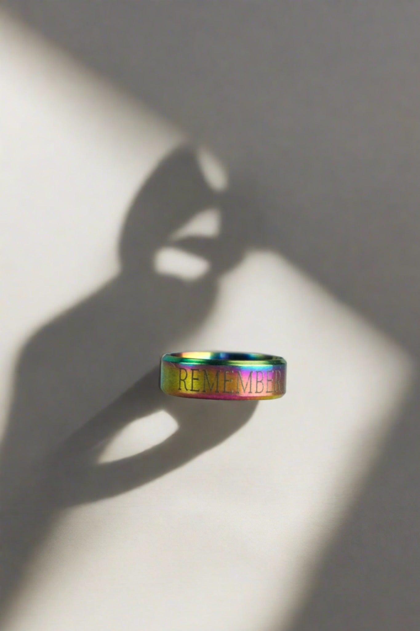 Honouring Loss - Stainless Steel Star or Name Ring - Remembryo