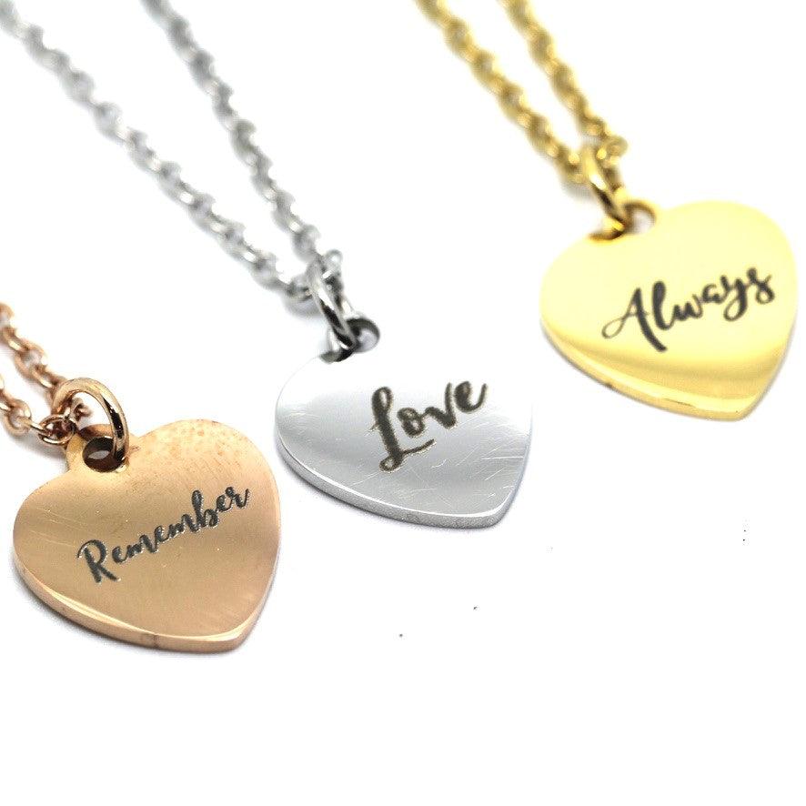 Honouring Loss - Stainless Steel Heart or Circle Pendant Necklace - Remembryo