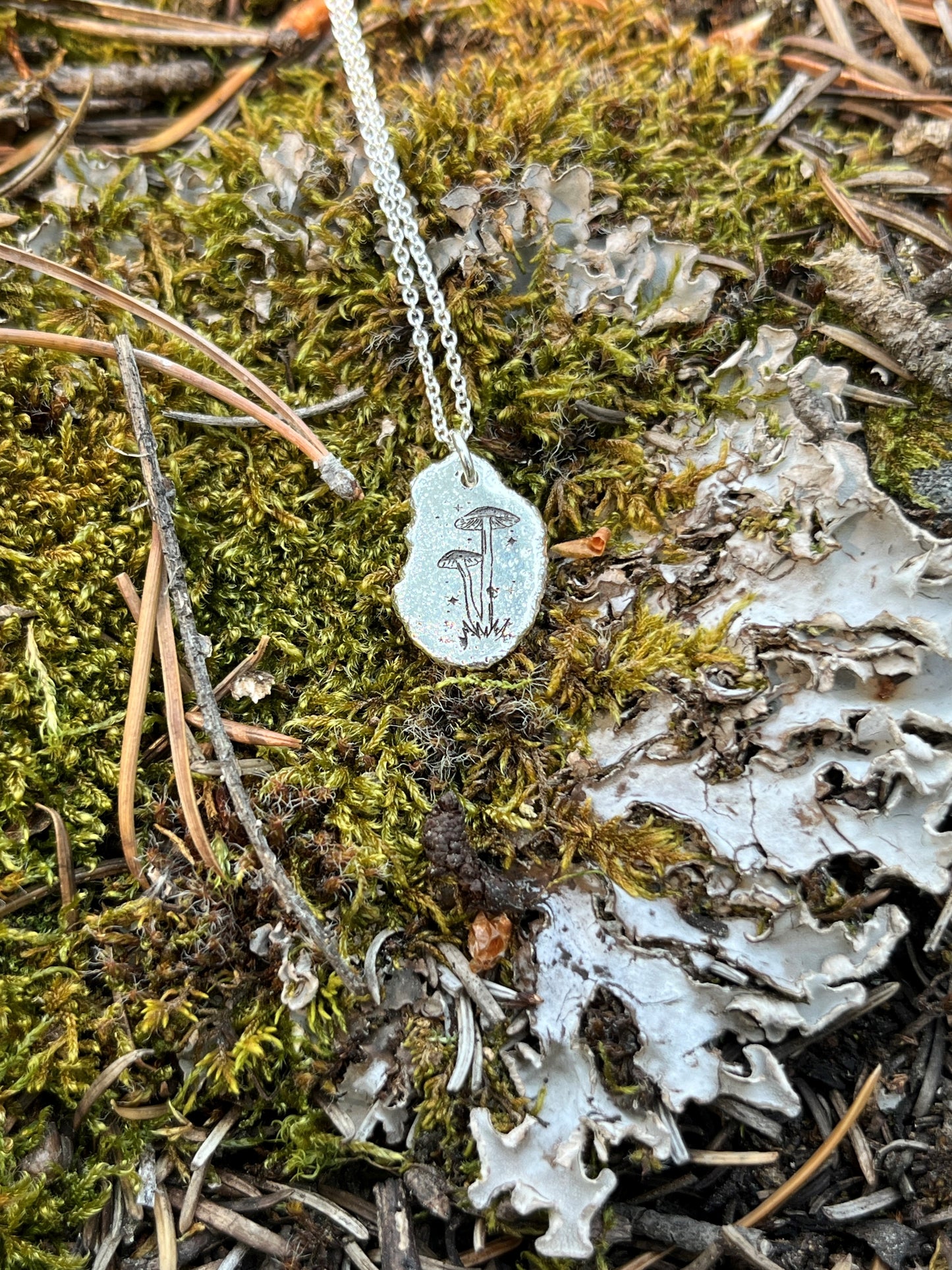 Inspired by Nature - Silver Nugget Pendant Necklace