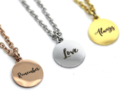 Honouring Loss - Stainless Steel Heart or Circle Pendant Necklace - Remembryo