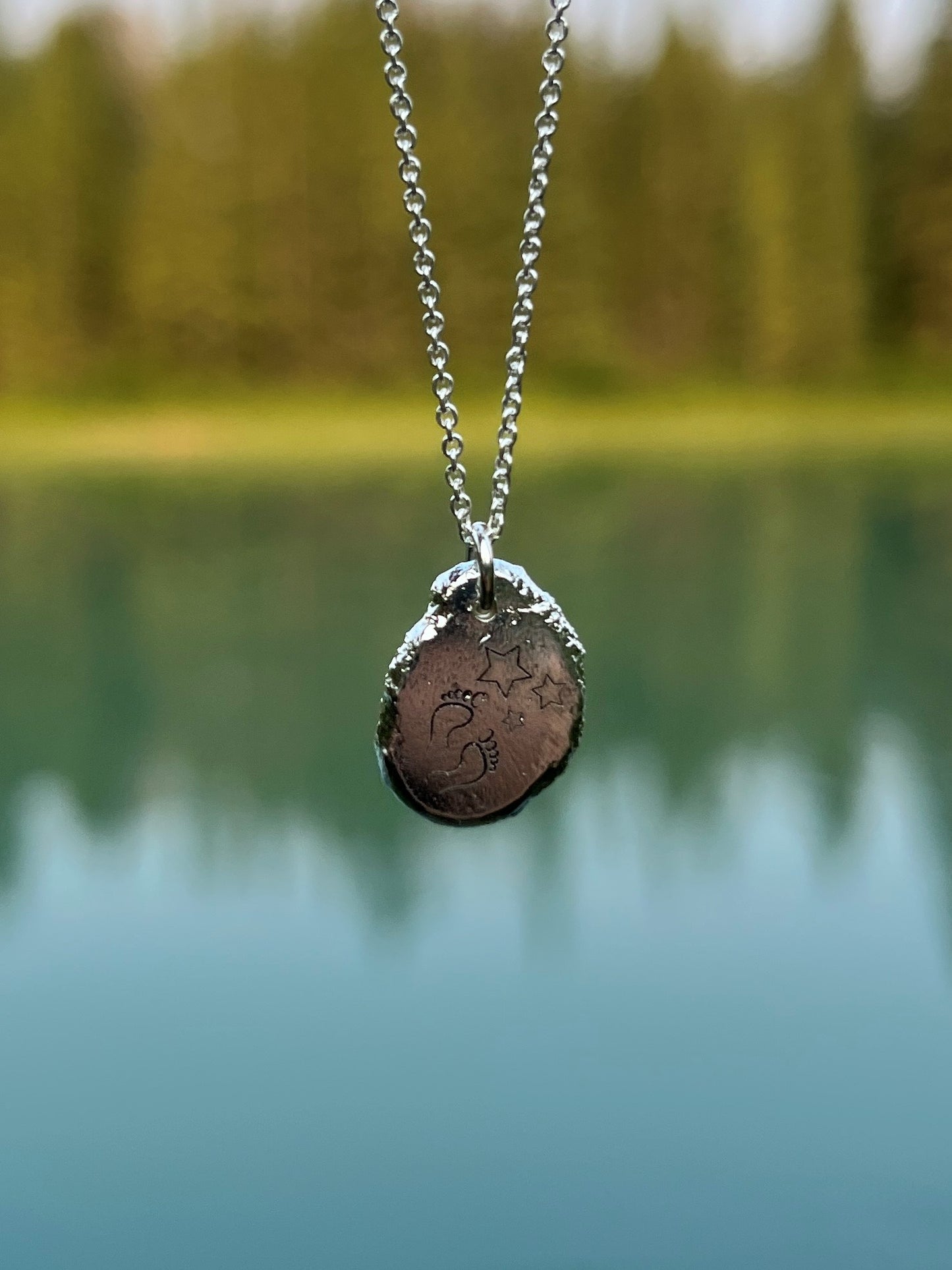 Inspired by Nature - Silver Nugget Pendant Necklace